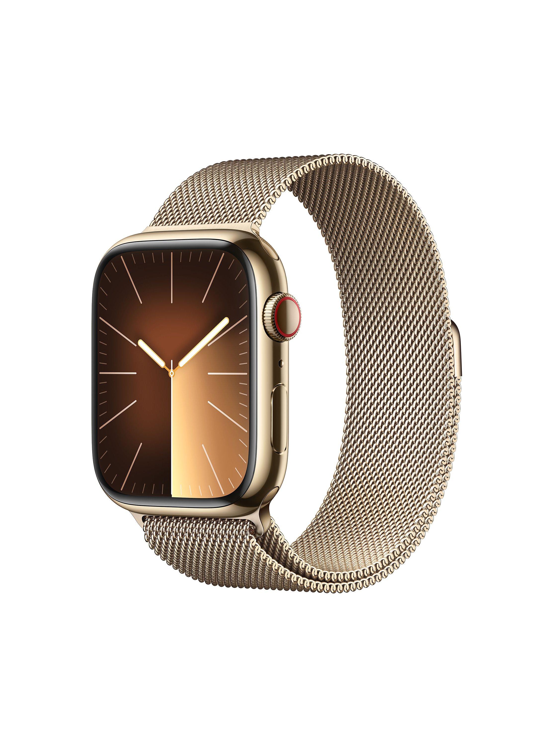 Apple Watch Series 9 GPS + Cellular, 45mm, Stainless Steel Case, Milanese Loop, Gold