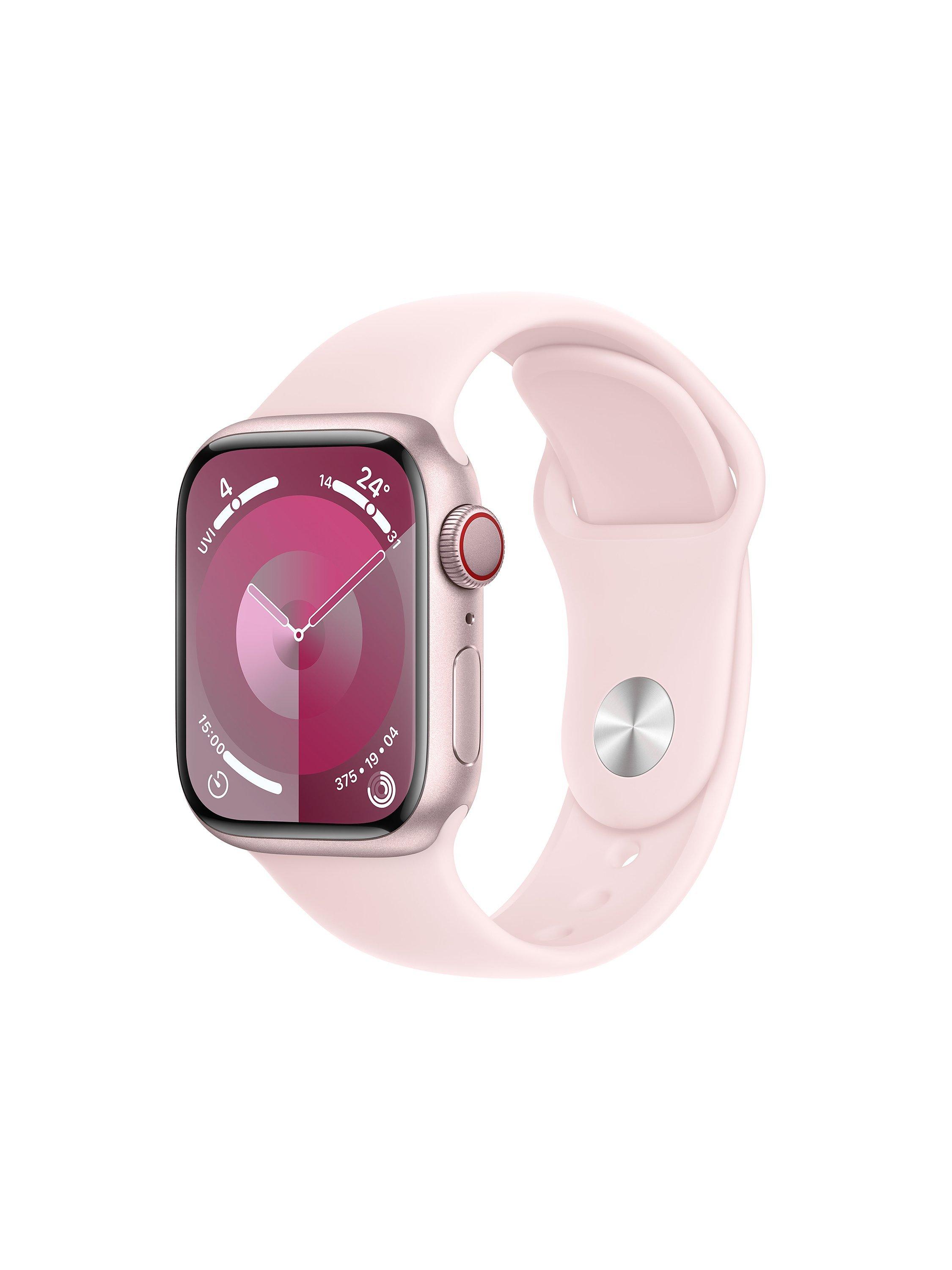 Apple Watch Series 9 GPS + Cellular, 41mm, Aluminium Case, Sport Band, Pink/Light Pink