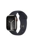 Apple Watch Series 9 GPS + Cellular, 41mm, Stainless Steel Case, Sport Band