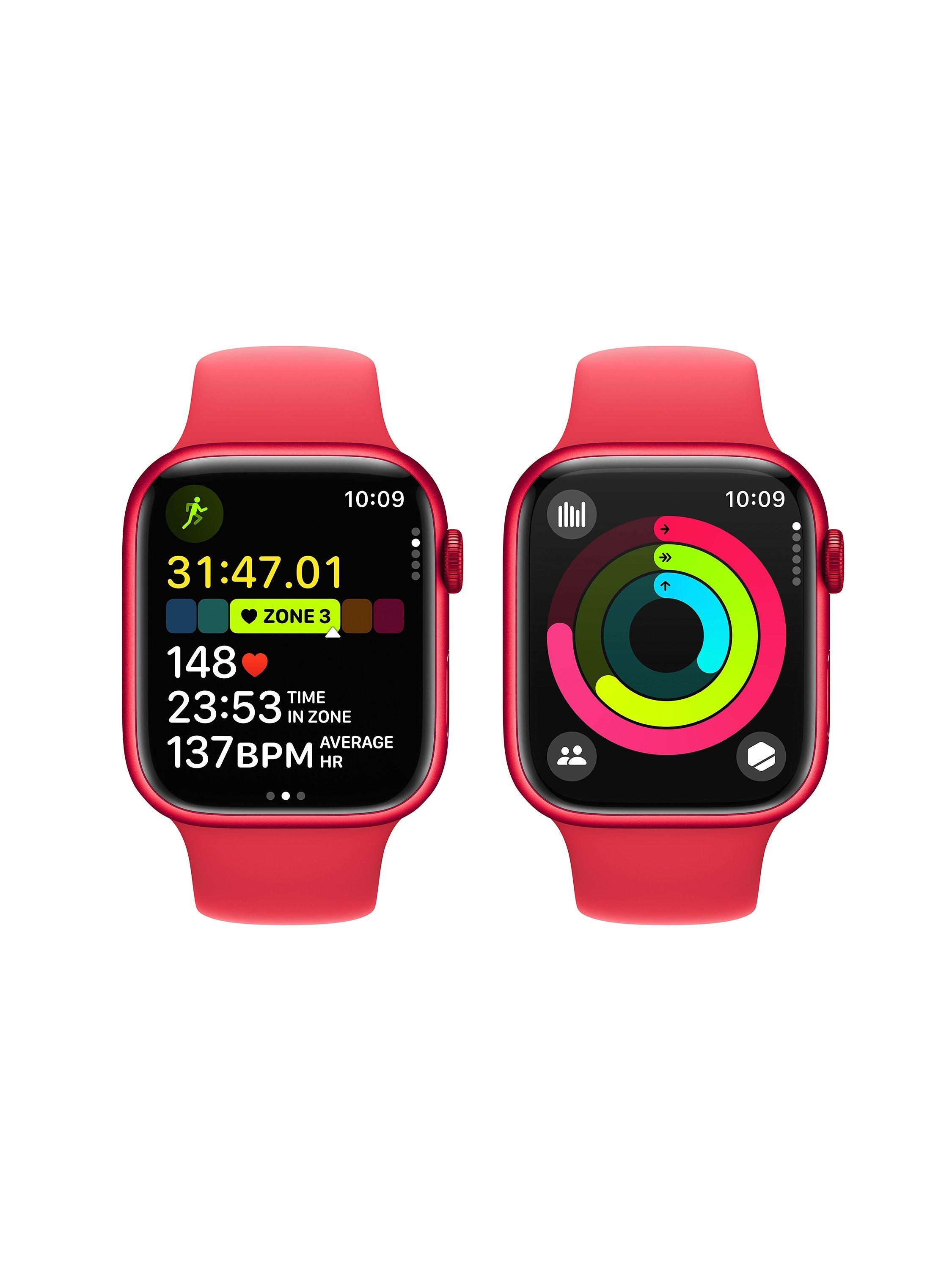 Apple Watch Series 9 GPS Cellular 45mm Aluminium Case Sport Band Small Medium product red