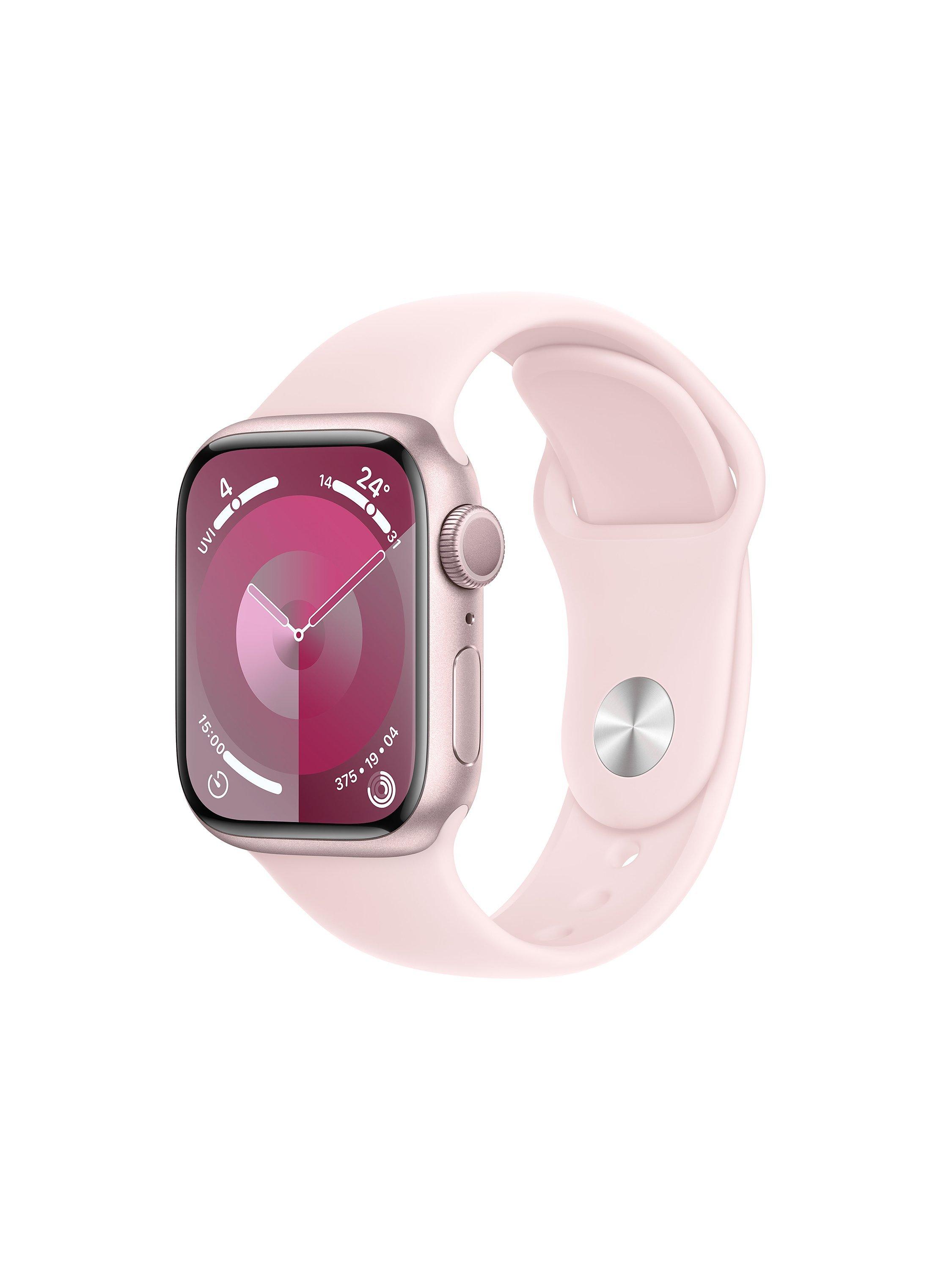 Apple Watch Series 9 GPS 41mm Aluminium Case Sport Band Medium Large Pink Light Pink