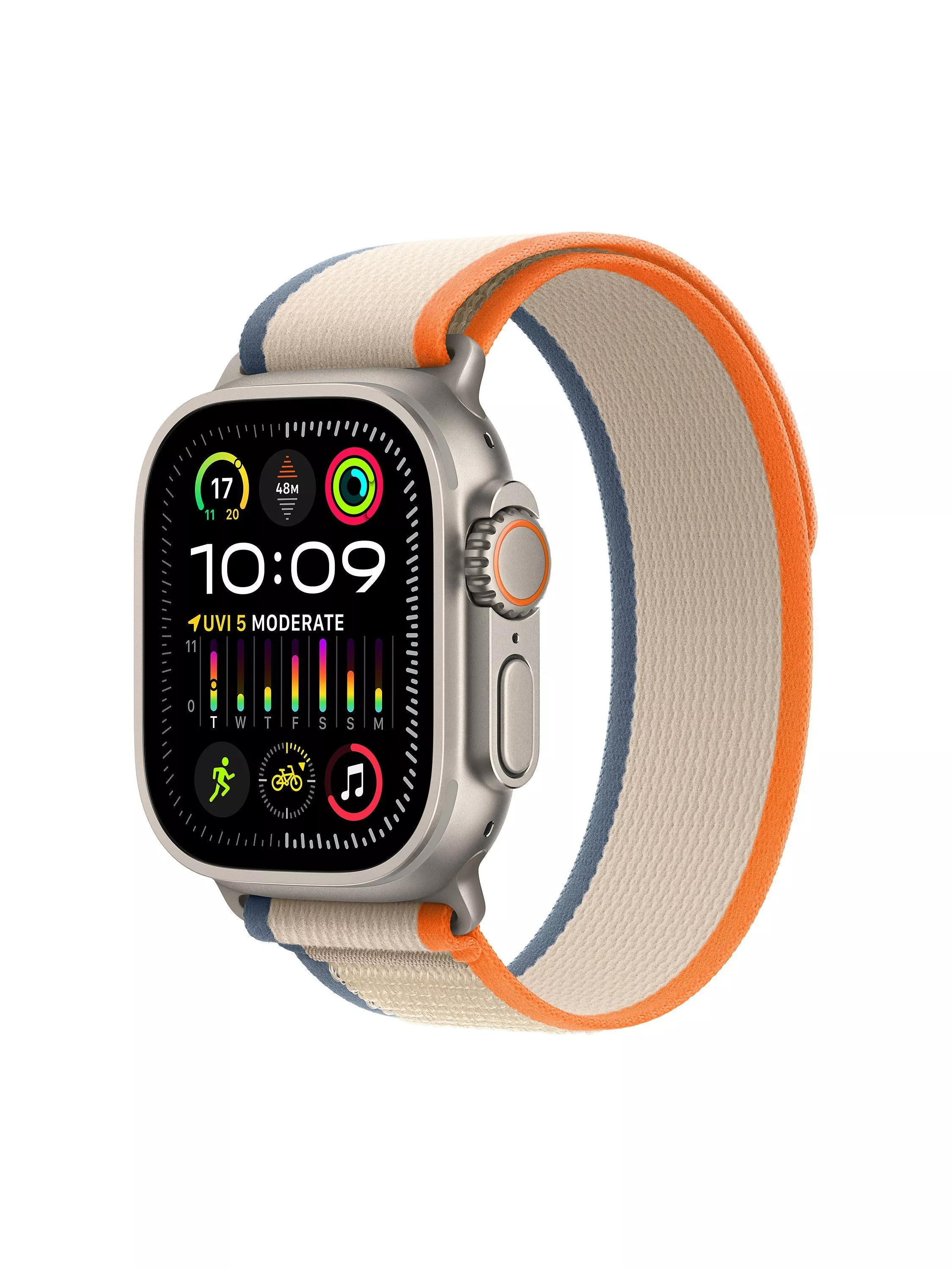 Apple Watch Ultra 2 GPS Cellular 49mm Titanium Case with Trail Loop Orange Beige