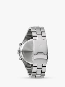 Bulova Men's Chronograph Geometric Bezel Bracelet Strap Watch - view 2, Silver