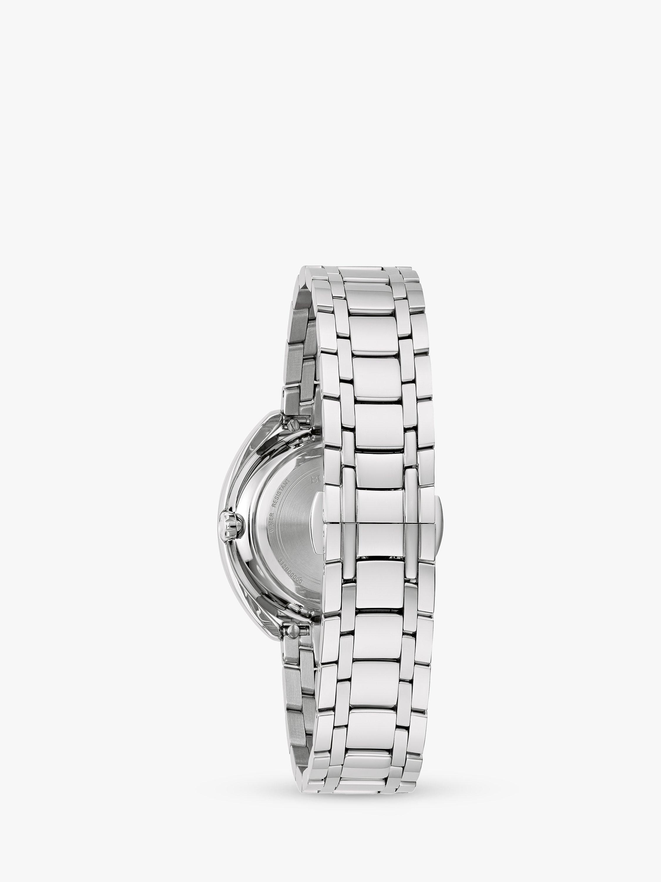 Product image 3 of 6, which shows Bulova 96X160 Woman's Classic Duality Diamond Bracelet Strap Watch, Silver/Blue Mother-Of-Pearl