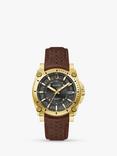 Bulova 97B216 Men's Icon Precisionist Leather Strap Watch, Brown