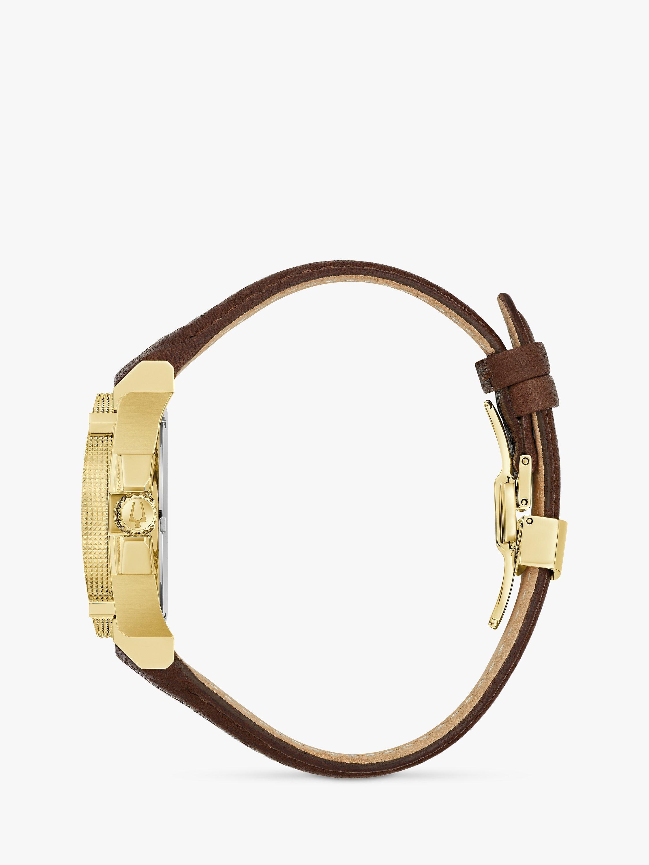 Product image 3 of 4, which shows Bulova 97B216 Men's Icon Precisionist Leather Strap Watch, Brown