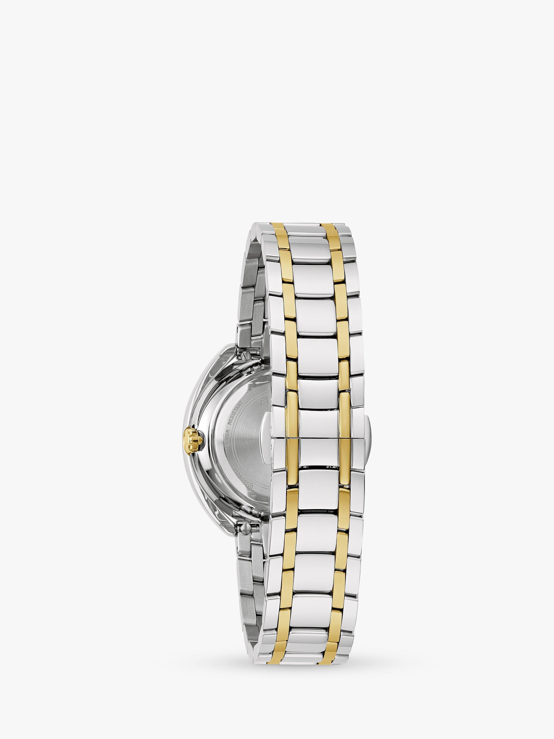 Product image 2 of 7, which shows Bulova 98X134 Women's Classic Duality Interchangeable Strap Watch, Gold/Silver