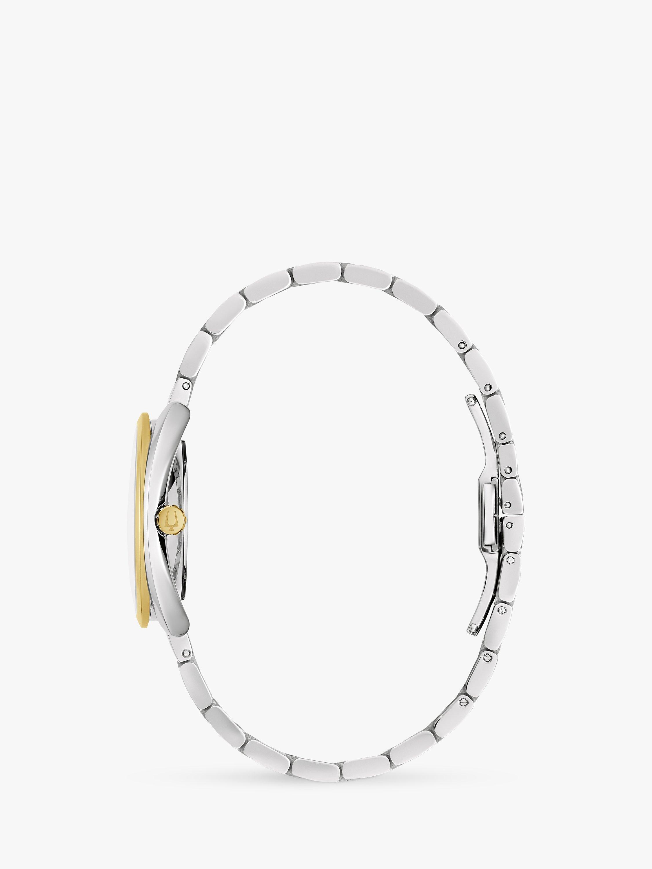 Product image 3 of 7, which shows Bulova 98X134 Women's Classic Duality Interchangeable Strap Watch, Gold/Silver
