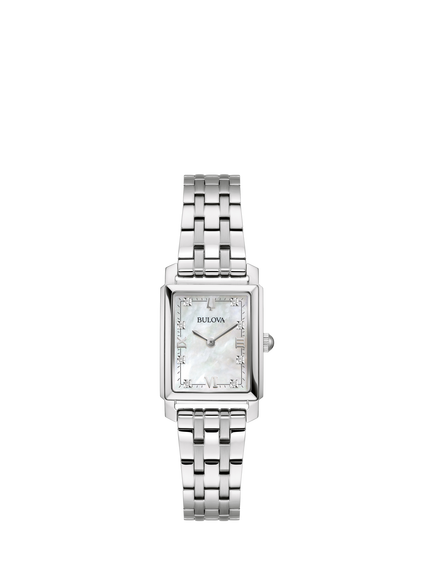 Bulova 96P244 Women's Sutton Diamond Bracelet Strap Watch, Silver/Mother-Of-Pearl, Silver/Mother-of-pearl
