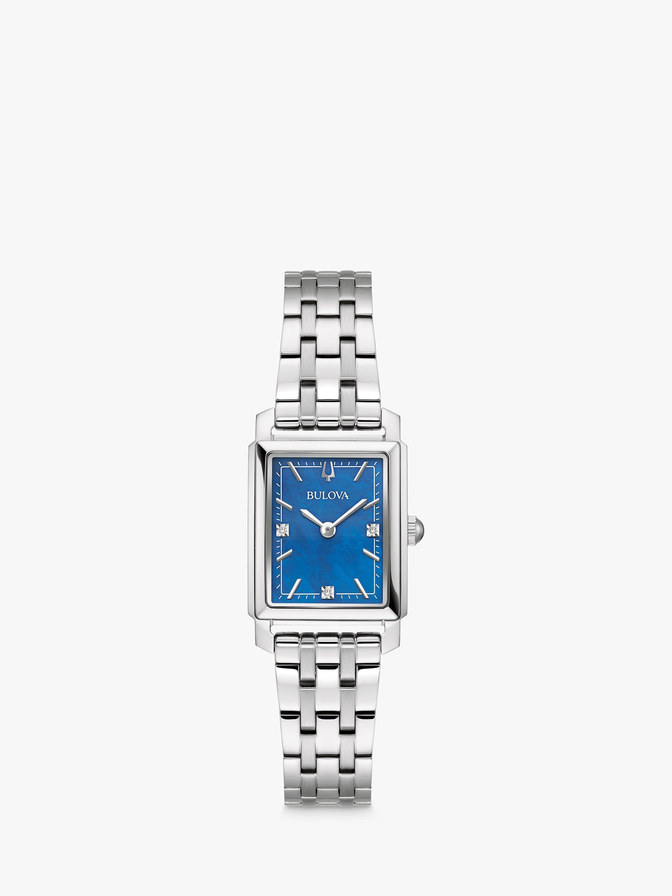 Bulova offers Ladies Mother-of-Pearl Silver Diamond Watch