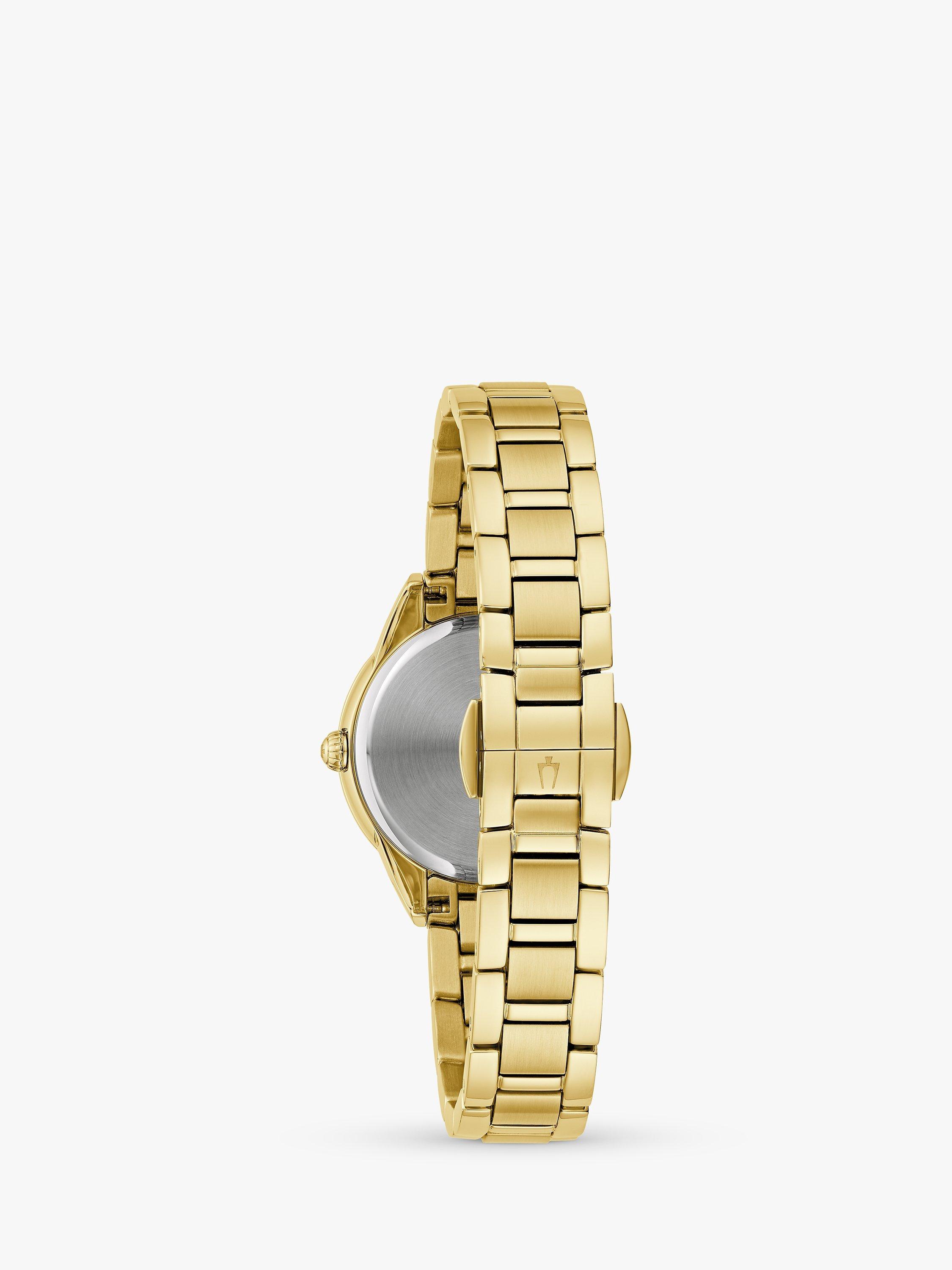 Product image 2 of 4, which shows Bulova 98R297 Woman's Classic Sutton Diamond Bracelet Strap Watch, Gold/Mother-Of-Pearl