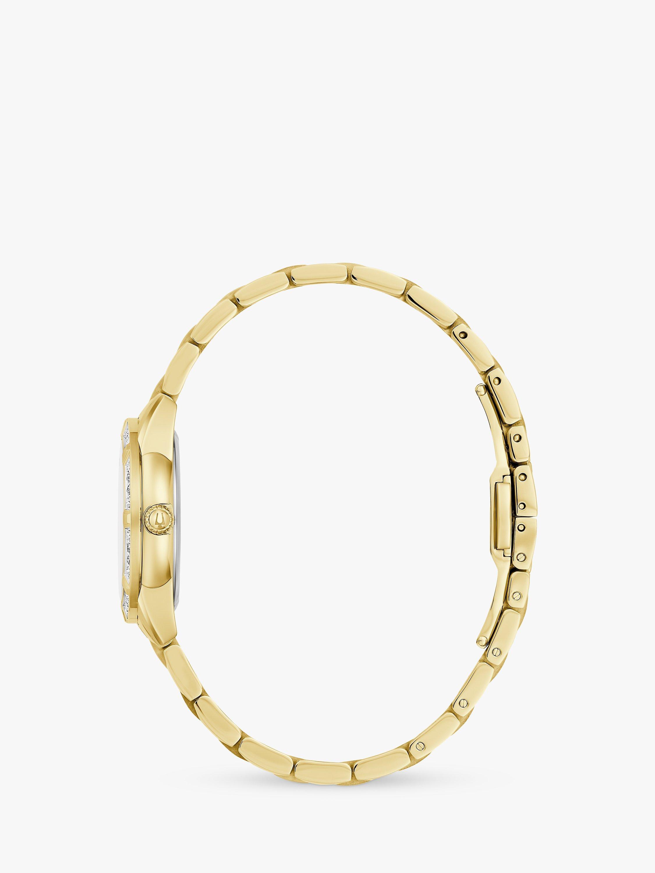 Product image 3 of 4, which shows Bulova 98R297 Woman's Classic Sutton Diamond Bracelet Strap Watch, Gold/Mother-Of-Pearl