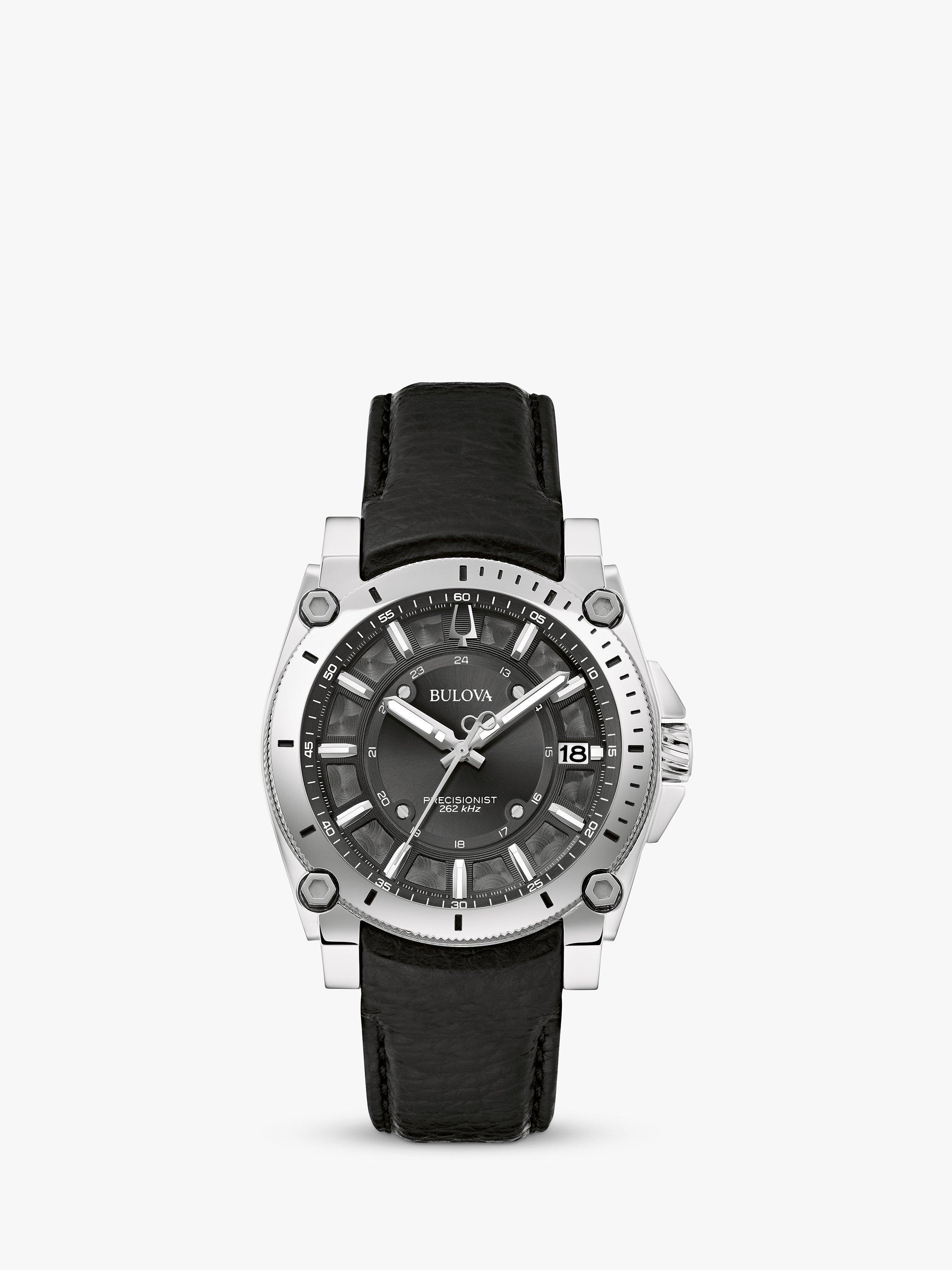 Bulova precisionist leather best sale