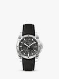 Bulova 96B416 Men's Icon Precisionist Leather Strap Watch, Black