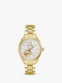 Bulova 97L172 Woman's Classic Automatic Bracelet Strap Watch, Gold/Champagne, Gold/Champagne