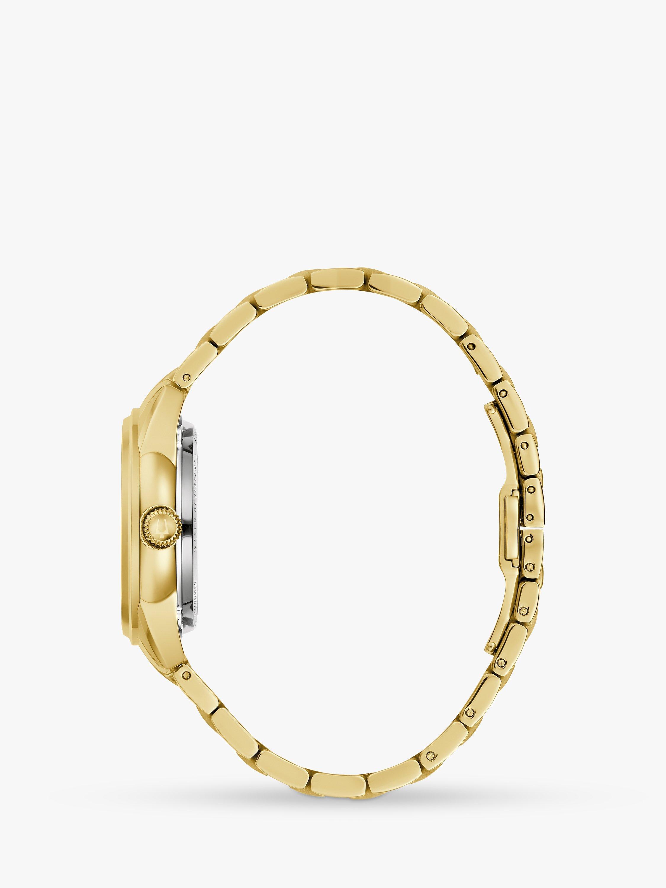 Product image 3 of 5, which shows Bulova 97L172 Woman's Classic Automatic Bracelet Strap Watch, Gold/Champagne