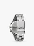 Bulova Men's Chronograph Geometric Bezel Bracelet Strap Watch, Silver/Black