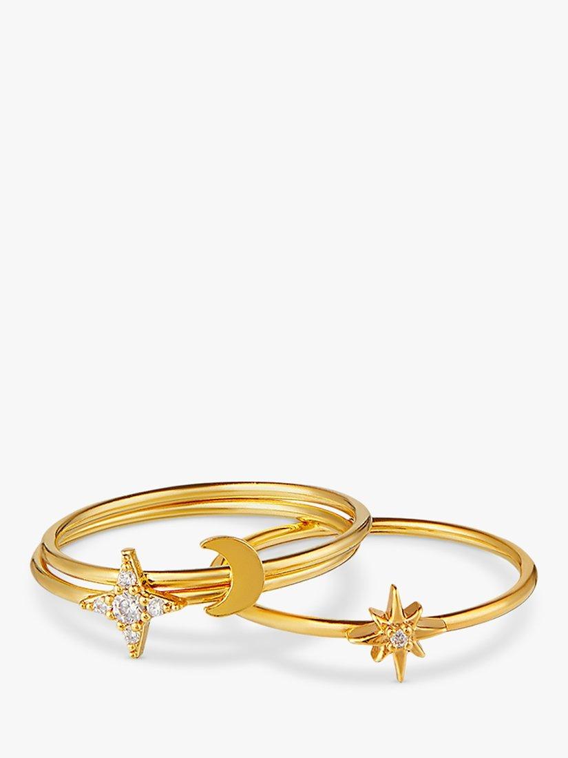 Orelia Celestial Stacking Rings, Gold