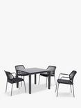 4 Seasons Outdoor Barista & Goa 4-Seater Garden Dining Set, Anthracite/Slate