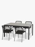 4 Seasons Outdoor Barista & Goa 4-Seater Garden Dining Set, Anthracite/Slate