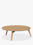 4 Seasons Outdoor Zucca Round Garden Coffee Table, 90cm, FSC-Certified (Teak Wood), Natural