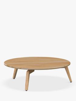 4 Seasons Outdoor Zucca Round Garden Coffee Table, 90cm, FSC-Certified (Teak Wood), Natural, Natural