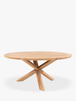 4 Seasons Outdoor Prado Round Garden Dining Table, 160cm, FSC-Certified (Teak Wood), Natural, Natural