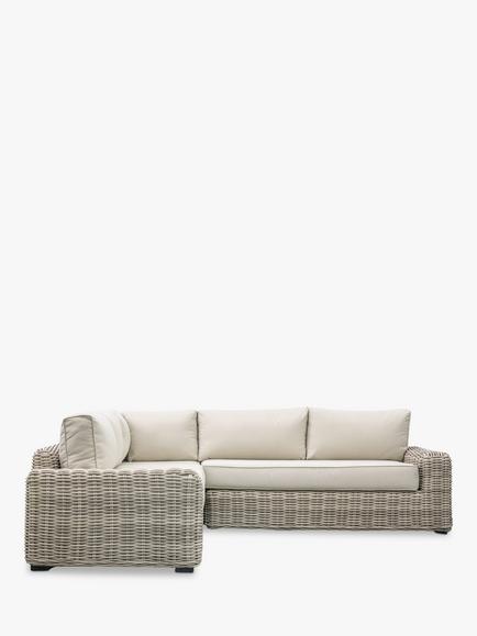 Gallery Direct Ragusa Rattan 5-Seater Corner Garden Lounge Sofa Set, Grey, Grey