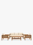 Gallery Direct Belize 5-Seater Acacia Wood Garden Lounge Set, Natural/Cream