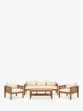Gallery Direct Belize 5-Seater Acacia Wood Garden Lounge Set, Natural/Cream