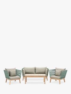 Gallery Direct Lindos Rope 4-Seater Garden Lounge Set, Green