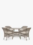 Gallery Direct Menton 4-Seater Round Garden Dining Table & Chairs Set, Natural