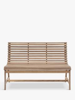 Gallery Direct Kalamata 2-Seater Slatted Acacia Wood Bench, Natural