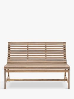 Gallery Direct Kalamata 2-Seater Slatted Acacia Wood Bench, Natural, Natural