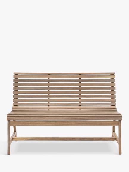 Gallery Direct Kalamata 2-Seater Slatted Acacia Wood Bench, Natural, Natural