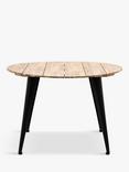 Gallery Direct Ponza Round Garden Dining Table, 110cm, Black/Natural