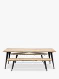 Gallery Direct Ponza 2-Seater Garden Dining Bench, Black/Natural