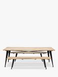 Gallery Direct Ponza 2-Seater Garden Dining Bench, Black/Natural