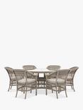 Gallery Direct Menton 6-Seater Round Garden Dining Table & Chairs Set, Natural