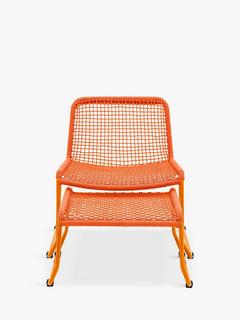 Gallery Direct Sassano Garden Lounge Chair & Footstool, Orange