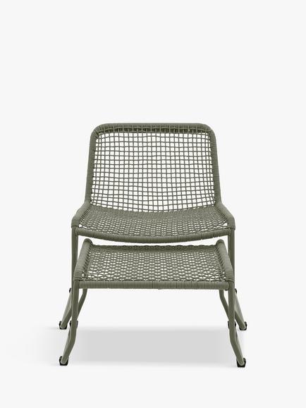 Gallery Direct Sassano Garden Lounge Chair & Footstool, Green