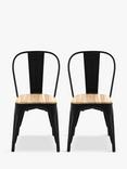 Gallery Direct Ponza Garden Dining Chair, Set of 2, Black/Natural