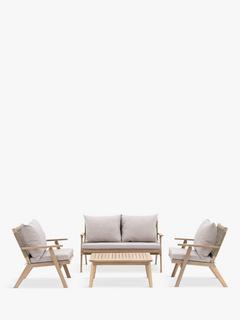 Gallery Direct Lindos Foldaway 4-Seater Garden Lounging Set, Natural