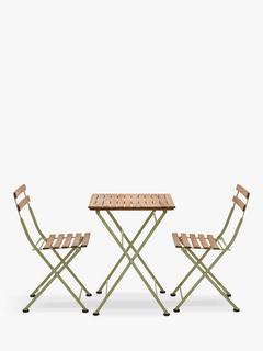 Gallery Direct Ronda 2-Seater Folding Garden Bistro Table & Chairs Set, Green