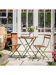 Gallery Direct Ronda 2-Seater Folding Garden Bistro Table & Chairs Set, Grey