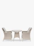 Gallery Direct Holton 2-Seater Garden Bistro Dining Table & Chairs Set, Natural/Stone
