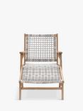 Gallery Direct Lindos Wicker Garden Lounge Chair with Footstool, Natural/Grey