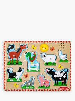 Melissa & Doug Wooden Farm Animal Sounds Puzzle, Multi
