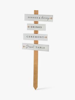 Ginger Ray Wood Wedding Signpost, Natural
