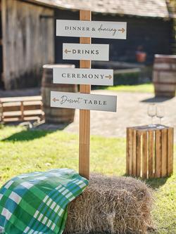 Ginger Ray Wood Wedding Signpost - view 2, Natural
